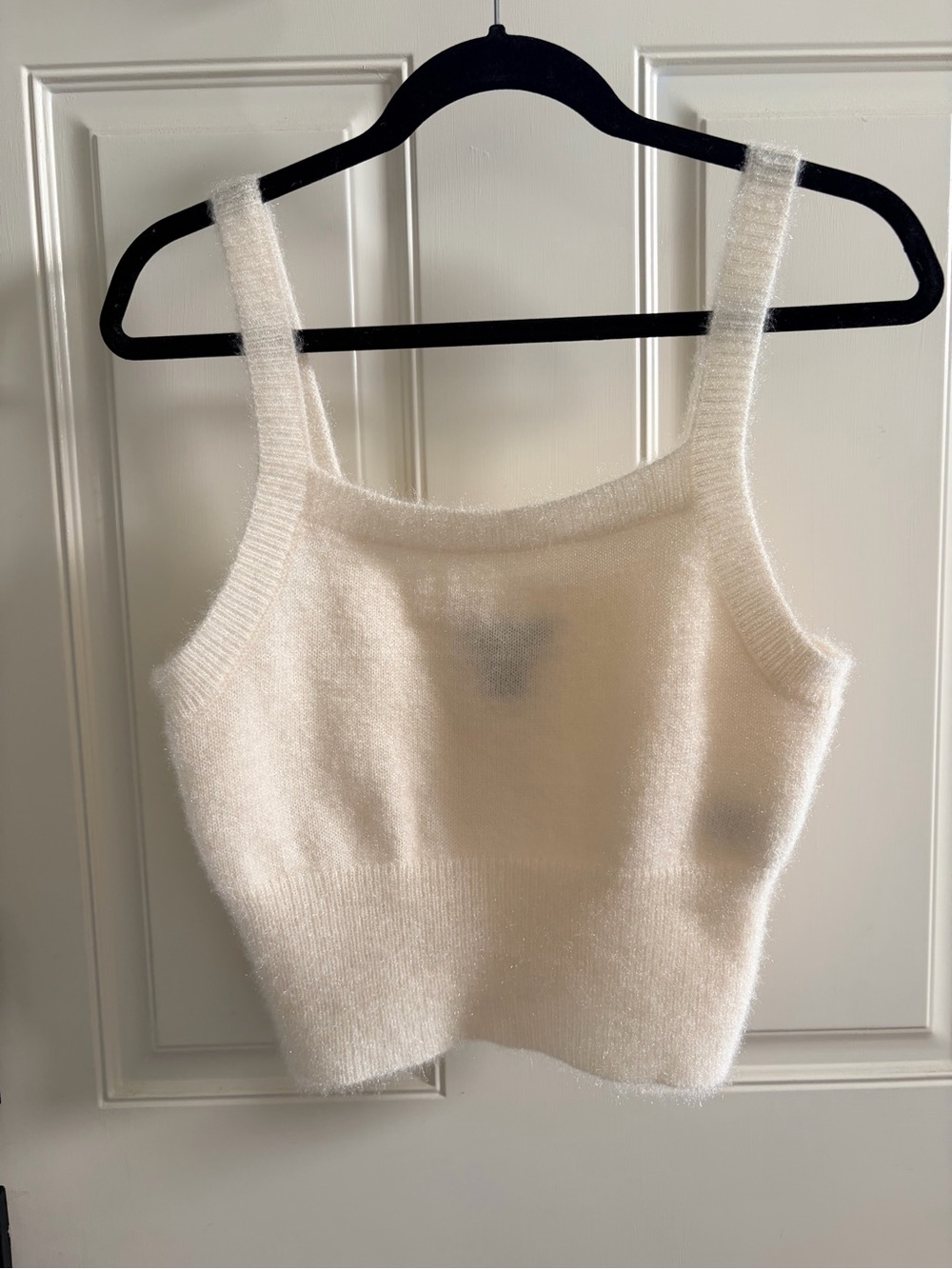 House of Harlow 1960 Cream Fuzzy Knit Camisole
